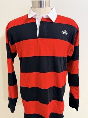 Dreamville Script Logo Red Blue Stripe Men's Rugby Size Large